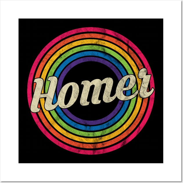 Homer - Retro Rainbow Faded-Style Wall Art by MaydenArt